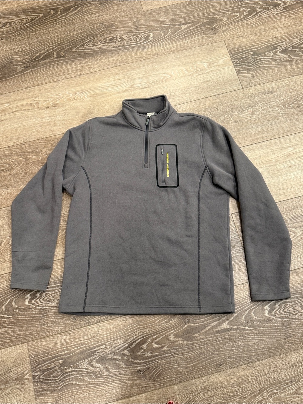 Under Armour Men's Charcoal Gray Quarter-Zip Fleece Pullover